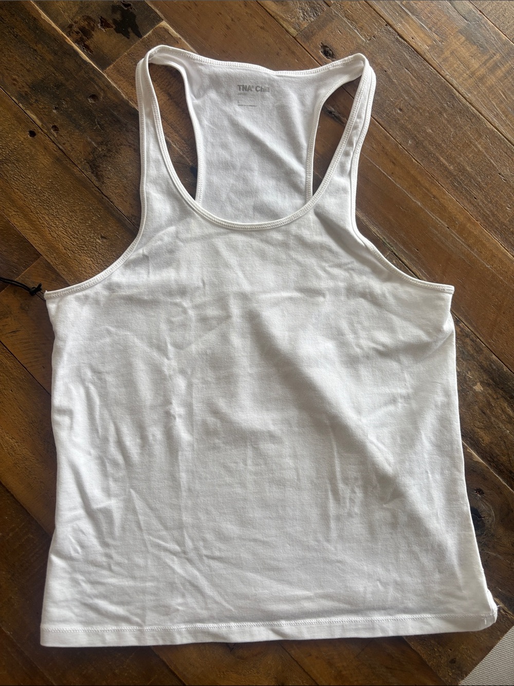 TNA White Ribbed Racerback Tank - Picture 1 of 4